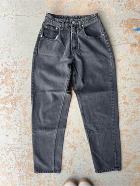 Vintage Jordache Black Washed Jeans - Classic High-Rise Fit Lightly Distressed